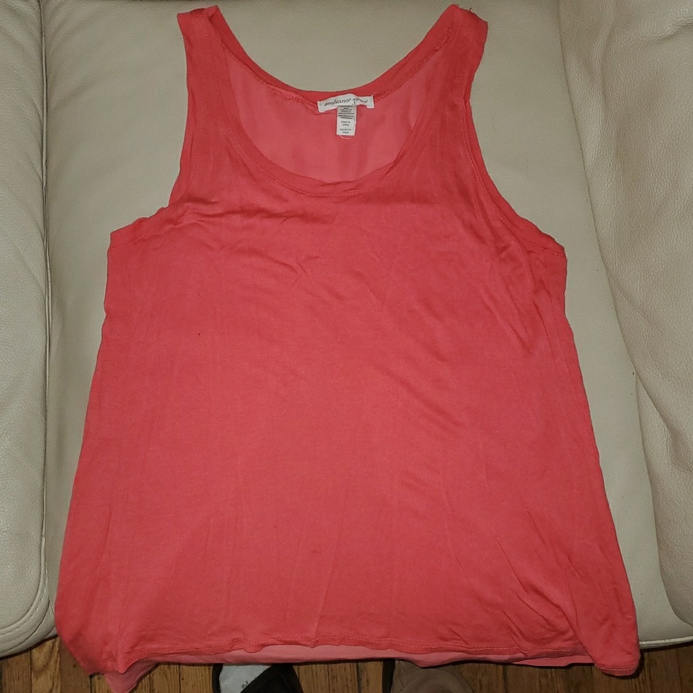 Coral sheer back tank